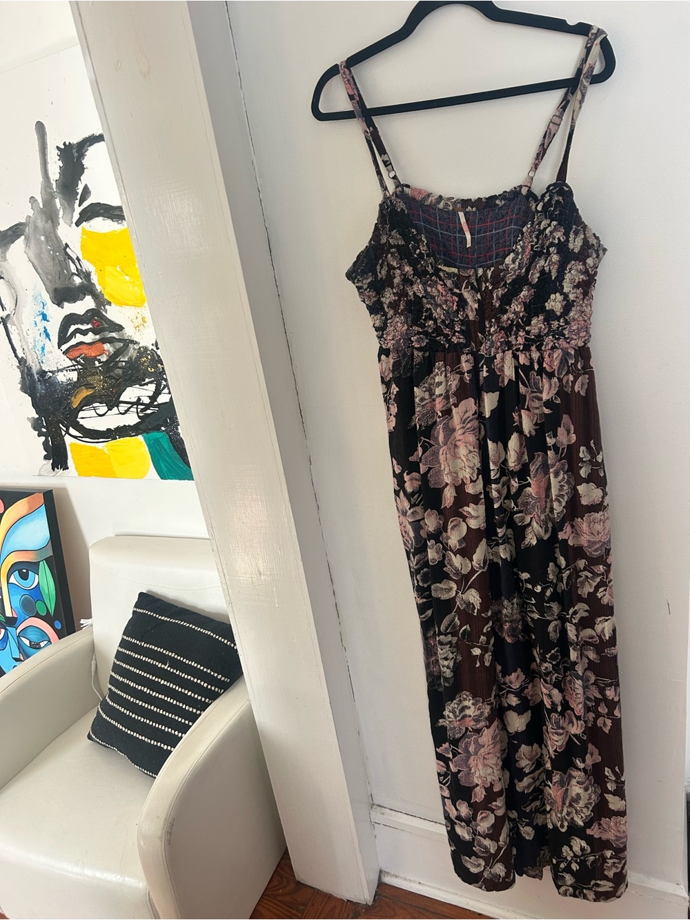 Free People Floral Maxi Jumper in Black and Brown